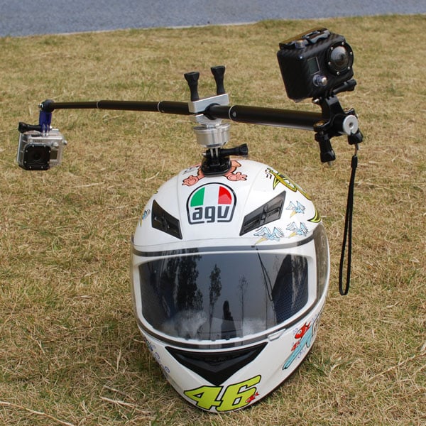 頭頂360度拍攝器-越野車安全帽示範